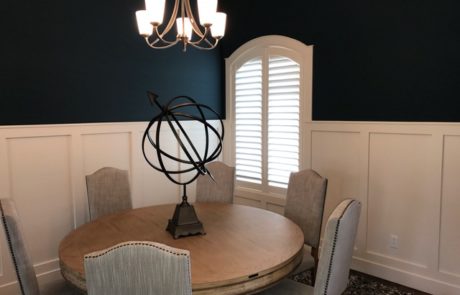 Shutters are a perfect complement for arched windows installed by Columbia Blinds and Shutters