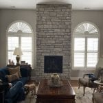 Wooden Shutters with Curved Half Circle Window Columbia Blinds and Shutters Missouri